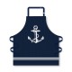 Apron with Anchor, navy, 75x71cm