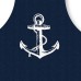 Apron with Anchor, navy, 75x71cm