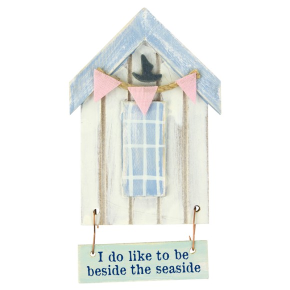 Beach Hut-Style Magnet, I do like to be…, 12cm