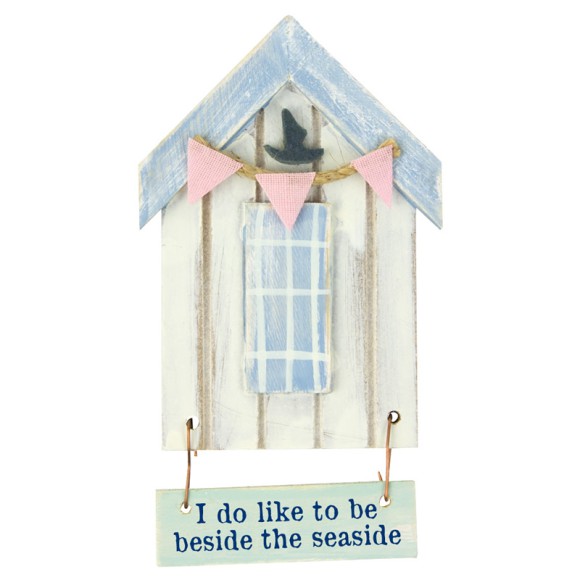 Beach Hut-Style Magnet, I do like to be…, 12cm