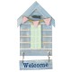 Beach Hut-Style Magnet, Welcome, 12cm