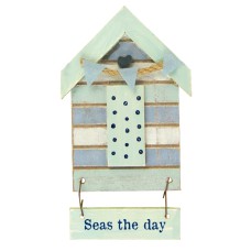 Beach Hut-Style Magnet, Seas the Day, 12cm