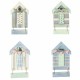 Beach Hut-Style Magnet, Blank, Mixed Colours, 12cm