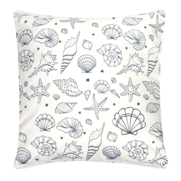 Seashells Cushion, white, 40x40cm