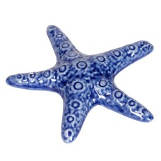 Ceramic Starfish, blue, 13cm