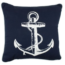 Cushion with Anchor Design, navy, 40cm
