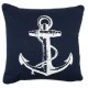 Cushion with Anchor Design, navy, 40cm