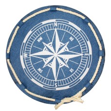 Cushion with Compass Design, denim, 40cm