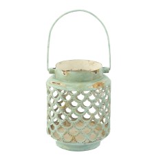 Rustic Metal Lantern, green, 12cm