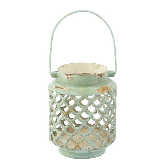 Rustic Metal Lantern, green, 12cm