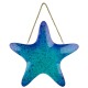 Hanging Glass Starfish Décor, blue, 43cm