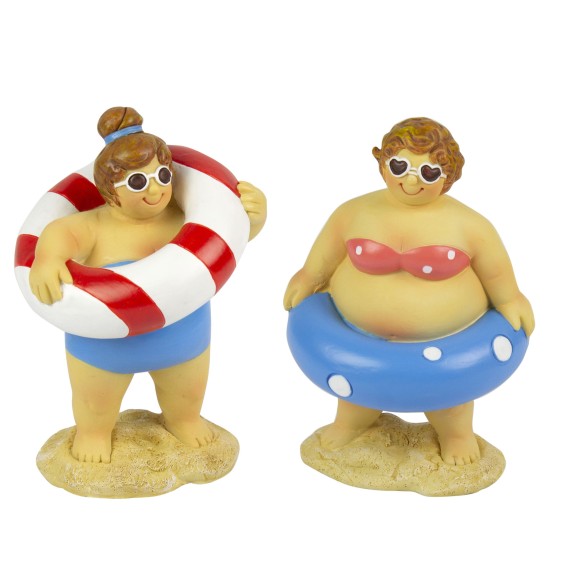 Fat Ladies in Rubber Ring, 2 assorted, 12cm