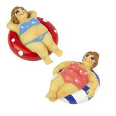 Fat Ladies Laying on Rubber Ring, 2 assorted, 11cm