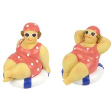 Fat Ladies Sitting on Rubber Ring, 2 assorted, 8cm