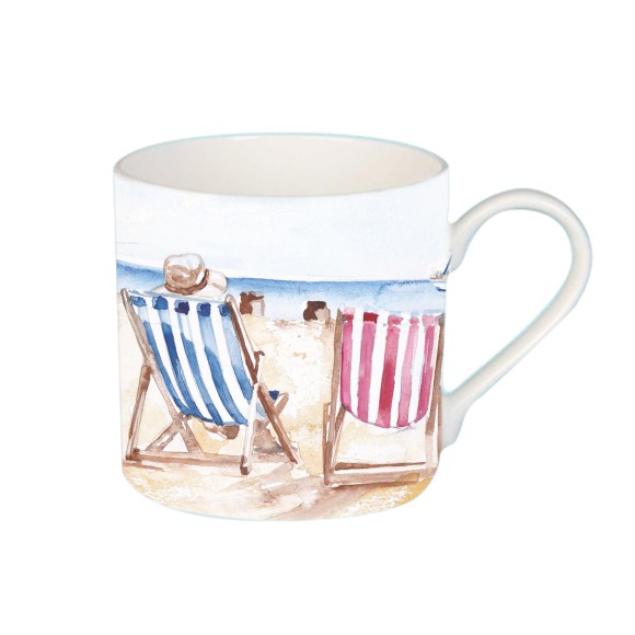 Coastal Mug with Deck Chairs, 425ml