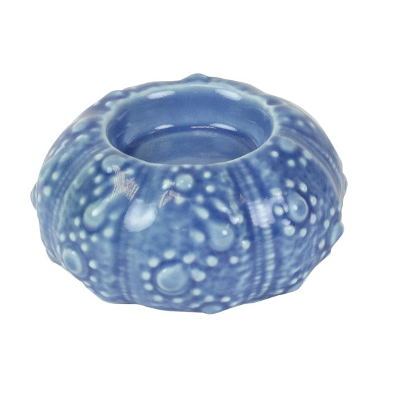 Sea Urchin Tealight Holder, blue, 9cm