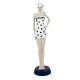 Elegant Beach Lady in Spotty Swimsuit, white/blue, 30cm