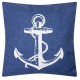 Denim-style Cushion with Anchor, blue, 40cm
