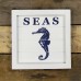 Framed Seahorse &quot;SEAS&quot;, cream, 20cm