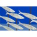 Shoal of Fish on Wooden Stand, green, 22x33cm