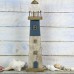 Rustic-style Wooden Lighthouse, blue, 35cm