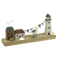 Wooden Lighthouse/Coastal Scene, 27cm