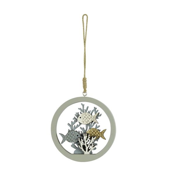 Hanging Circular Fish/Coral, 9cm