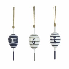 Striped Floats Hanging Décor, 18cm, 3 assorted