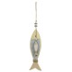 Wooden Hanging Fish grey, 30cm