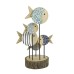 Shoal of Round Fish on Wooden Stand, 19cm