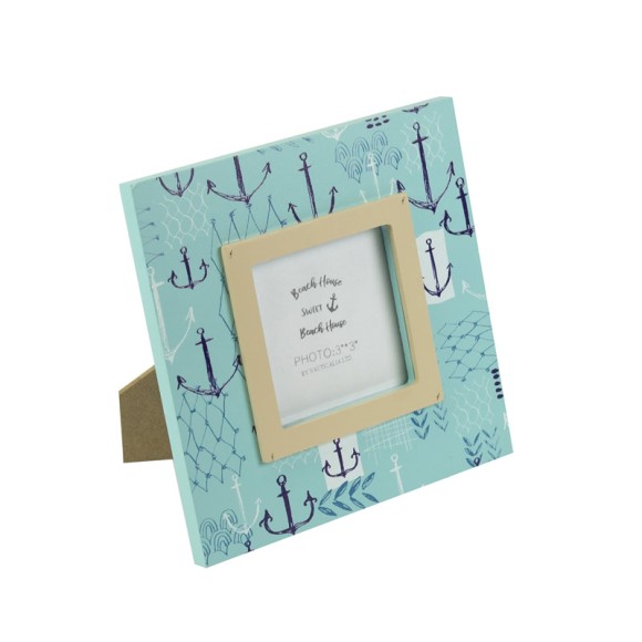 Photo Frame with Anchors, blue, 15cm
