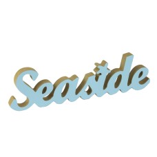 "Seaside" Sign, blue, 30cm