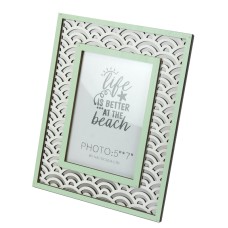 Photo Frame with Cutout Waves, green, 27x22cm