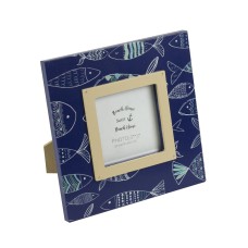 Photo Frame with Fish, navy, 15cm