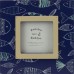 Photo Frame with Fish, navy, 15cm