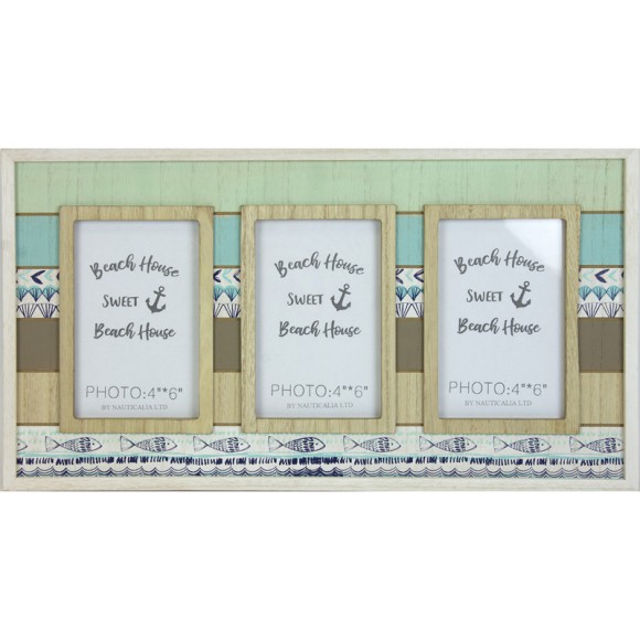 Wooden Triple Photo Frame, 45x25cm