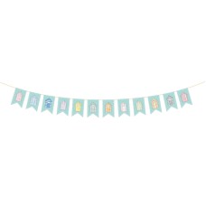 Wooden Beach Huts Bunting, 150cm