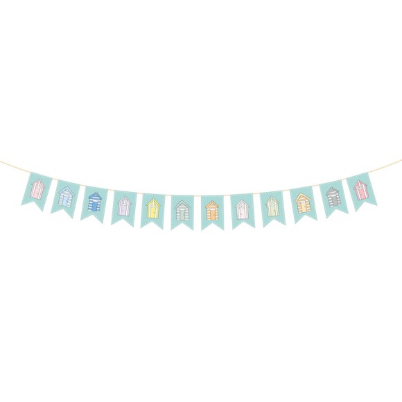 Wooden Beach Huts Bunting, 150cm