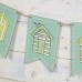 Wooden Beach Huts Bunting, 150cm