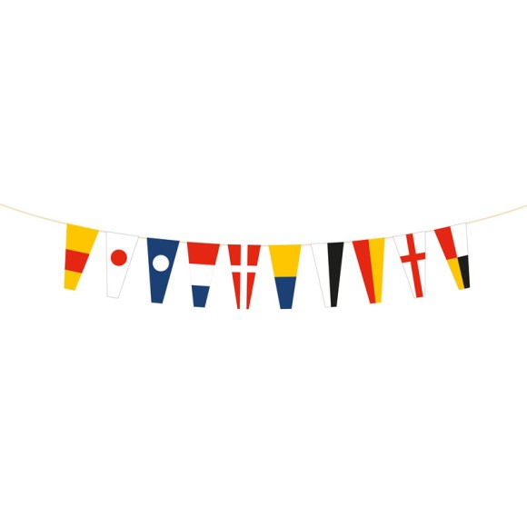 Wooden Code Flag Numbers Bunting, 130cm