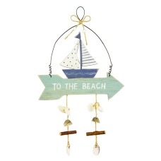 TO THE BEACH Sailboat Hanging Décor, 31cm