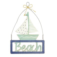 BEACH Sailboat Hanging Décor, 27cm