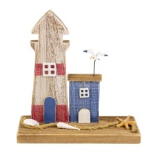 Lighthouse and Cottage Scene, 20cm