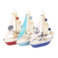 Yachts with Starfish, Beads and Nets, 17cm, 3 assorted