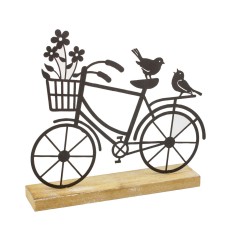 Metal Bike with Birds Silhouette, 20cm