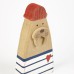 Wooden Walrus with Hat, Stripes, 12cm