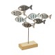 Shoal of Wooden Fish on Stand, 25cm