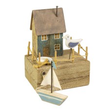 Harbour Cottage with Yacht, 17cm