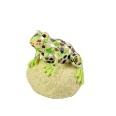 Mosaic Frog on Rock, 8cm