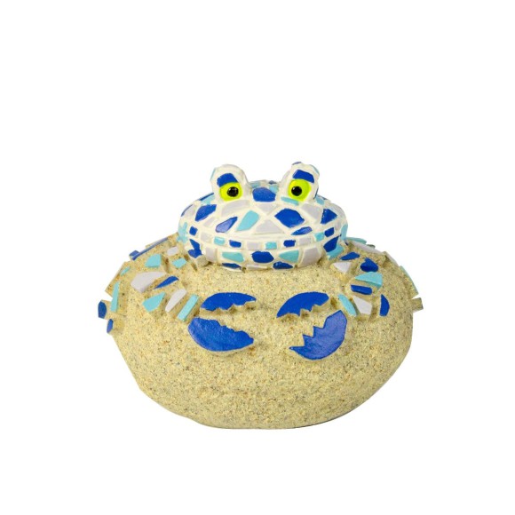 Mosaic Crab on Rock, 9cm